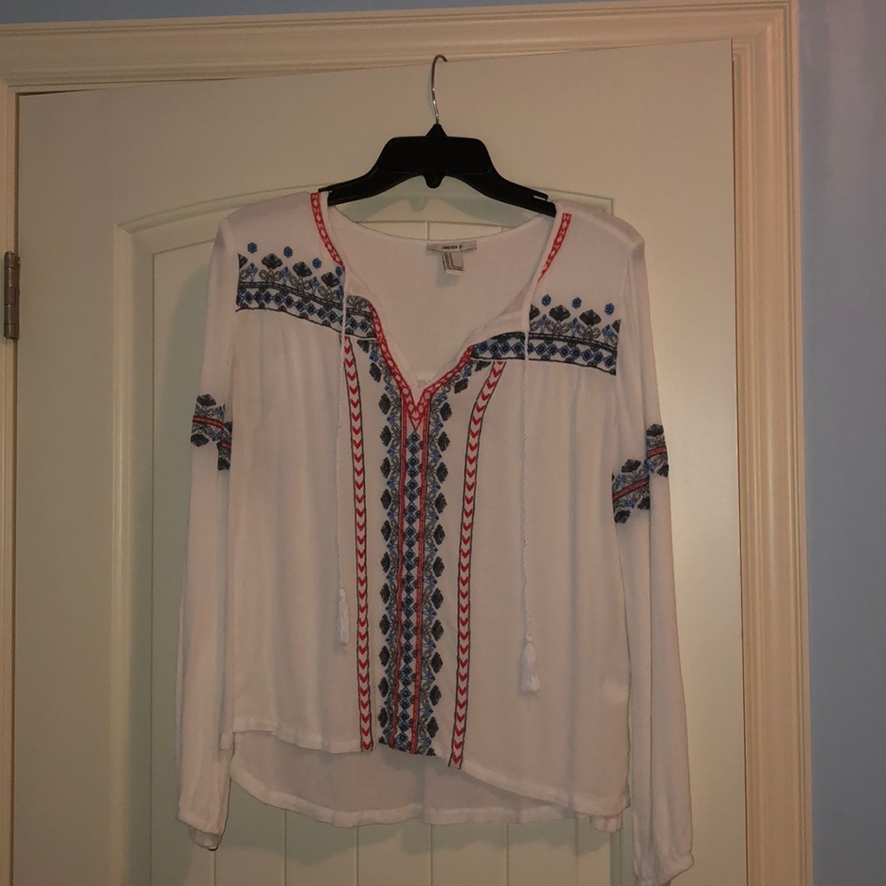 White Peasant Top